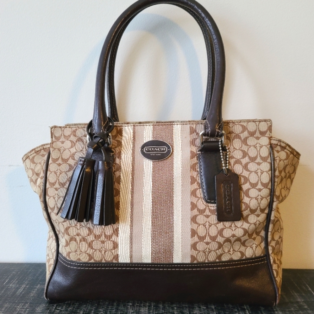 Coach Legacy Signature Stripe Candace Carryall Bag #19915